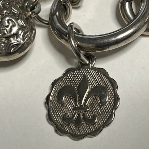 VTG Collectable Puffed Heart Key Ring Chain Charms Claw Clasp - Signed Kathy 6" - Picture 5 of 13